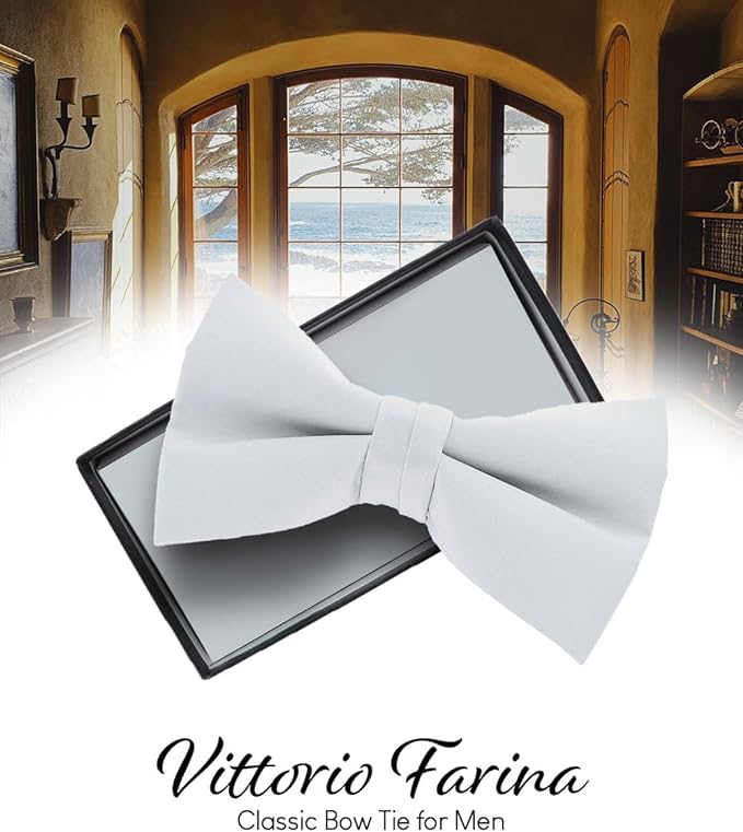 Solid Bow Tie in a Box by Vittorio Farina (basic - bow - tie - UT - orange) for Independent Retail Stores by Dubal Brothers