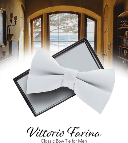 Solid Bow Tie in a Box by Vittorio Farina (basic - bow - tie - UT - orange) for Independent Retail Stores by Dubal Brothers