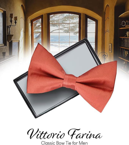 Solid Bow Tie in a Box by Vittorio Farina (basic - bow - tie - white) for Independent Retail Stores by Dubal Brothers