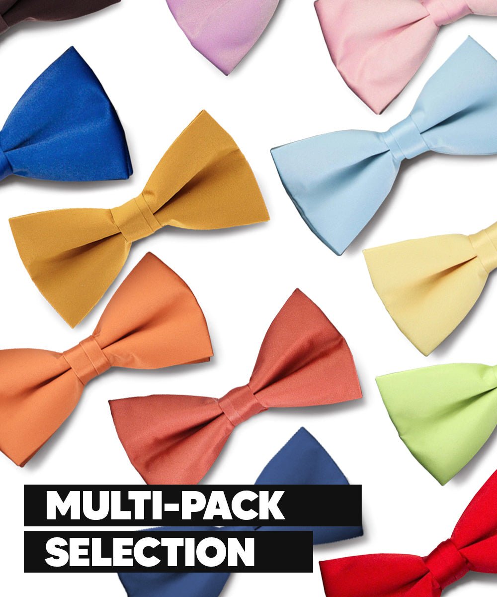 Solid Bow Tie in a Box (Multipacks) by Vittorio Farina - Black - Wholesale Bow Tie & Pocket Square by Dubal Brothers