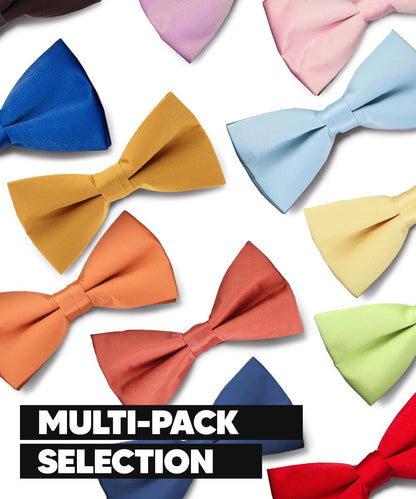 Solid Bow Tie in a Box (Multipacks) by Vittorio Farina - Black - Wholesale Bow Tie & Pocket Square by Dubal Brothers