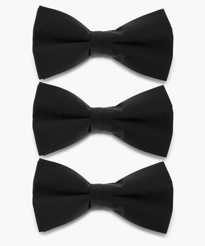 Solid Bow Tie in a Box (Multipacks) by Vittorio Farina - Black - Wholesale Bow Tie & Pocket Square by Dubal Brothers