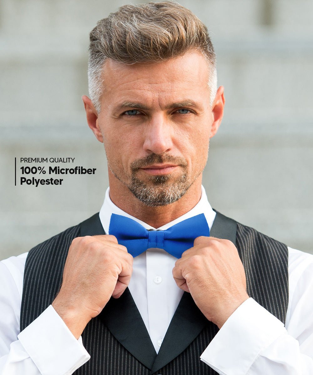 Solid Bow Tie in a Box (Multipacks) by Vittorio Farina - Royal Blue/Navy Blue/Sky Blue - Wholesale Bow Tie & Pocket Square by Dubal Brothers