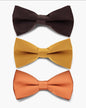 Solid Bow Tie in a Box (Multipacks) by Vittorio Farina - Brown/Mustard/Burnt Orange - Wholesale Bow Tie & Pocket Square by Dubal Brothers