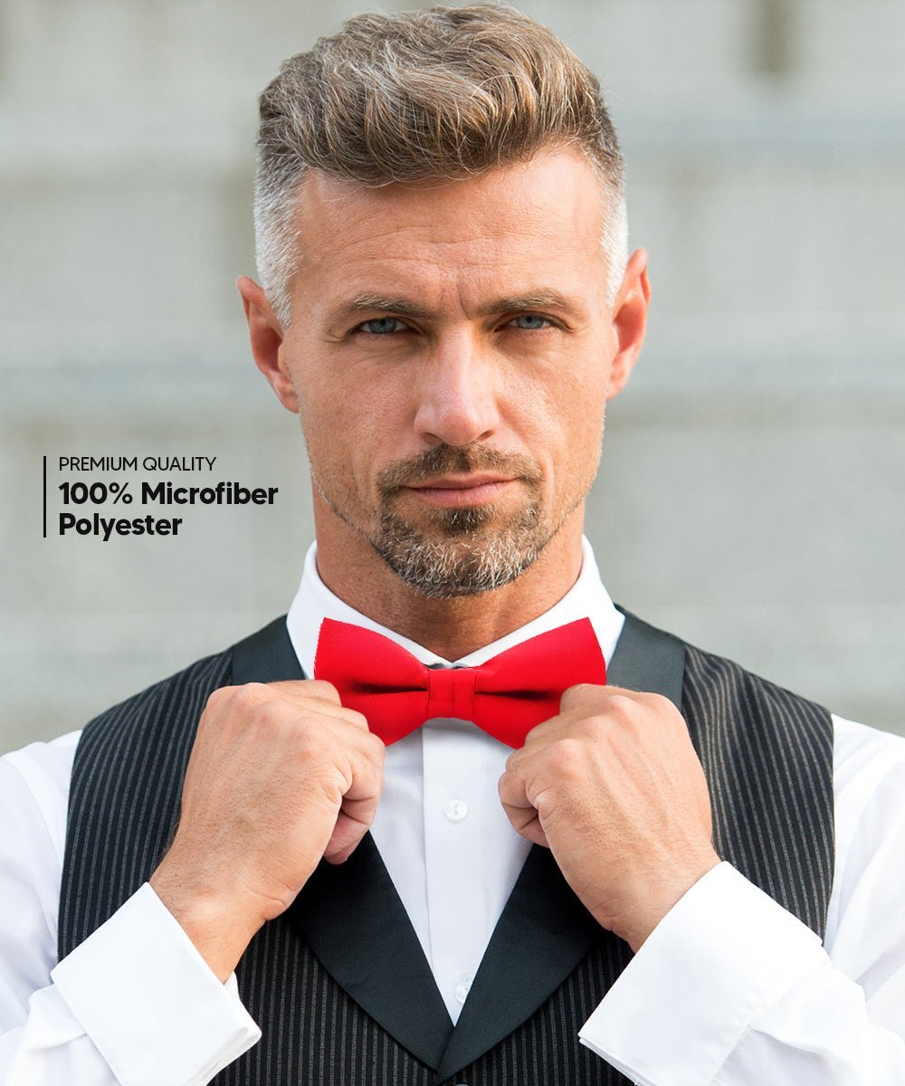 Solid Bow Tie in a Box (Multipacks) by Vittorio Farina - Red - Wholesale Bow Tie & Pocket Square by Dubal Brothers