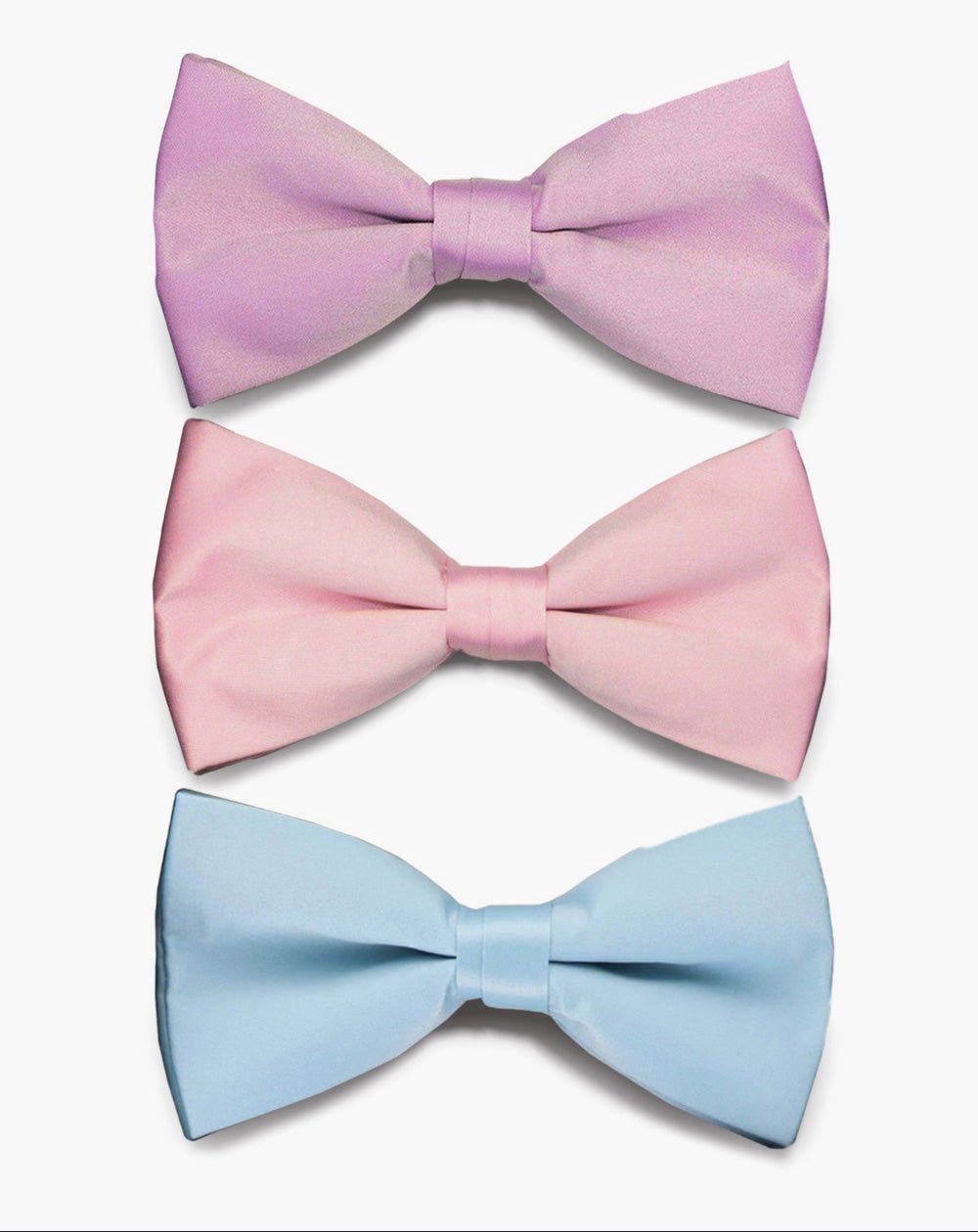 Solid Bow Tie in a Box (Multipacks) by Vittorio Farina - Sky Blue/Pink/Lavender - Wholesale Bow Tie & Pocket Square by Dubal Brothers