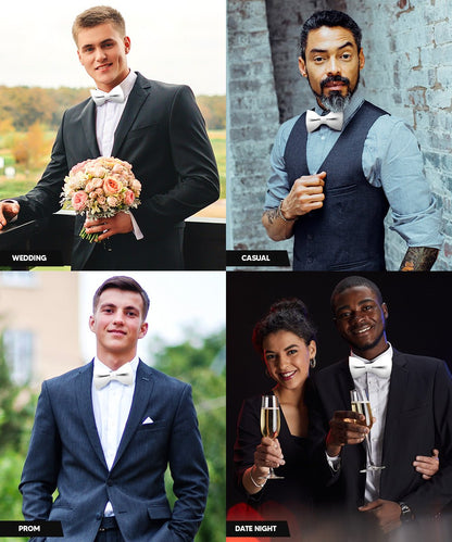 Solid Bow Tie in a Box (Multipacks) by Vittorio Farina - Black - Wholesale Bow Tie & Pocket Square by Dubal Brothers
