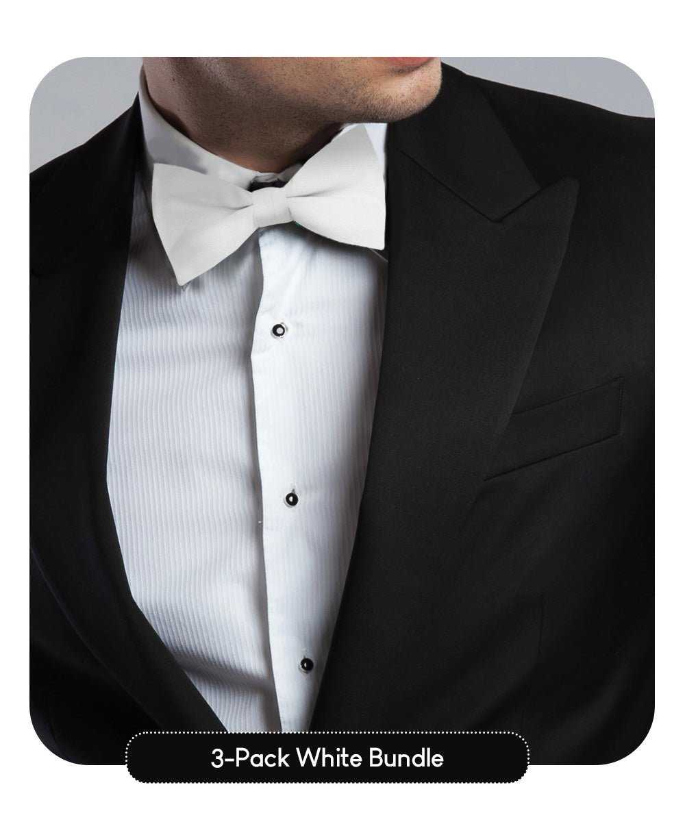 Solid Bow Tie in a Box (Multipacks) by Vittorio Farina - Black - Wholesale Bow Tie & Pocket Square by Dubal Brothers