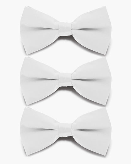 Solid Bow Tie in a Box (Multipacks) by Vittorio Farina - White - Wholesale Bow Tie & Pocket Square by Dubal Brothers