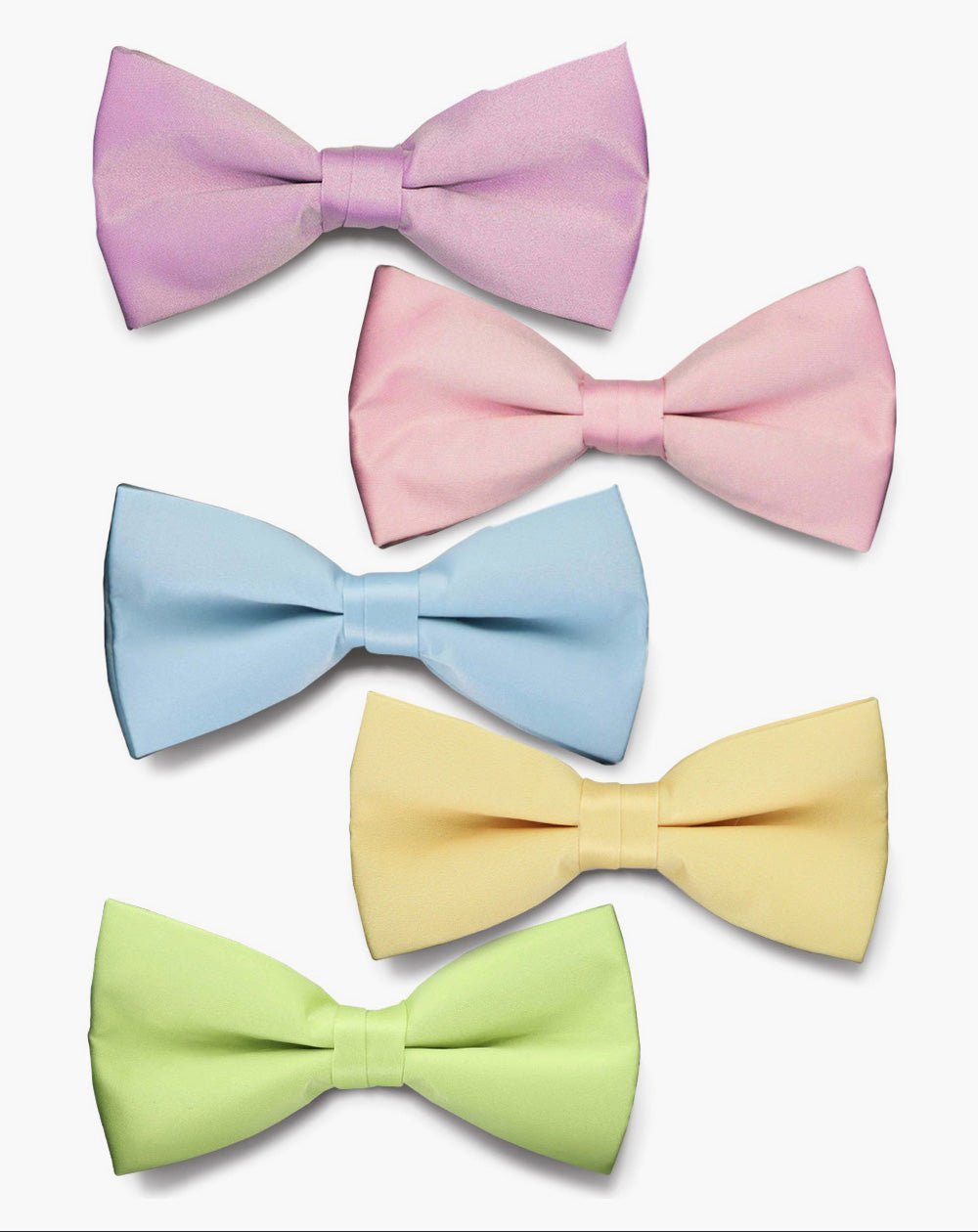 Solid Bow Tie in a Box (Multipacks) by Vittorio Farina - Sky Blue/Pink/Lavender/Maize/Mint Green - Wholesale Bow Tie & Pocket Square by Dubal Brothers