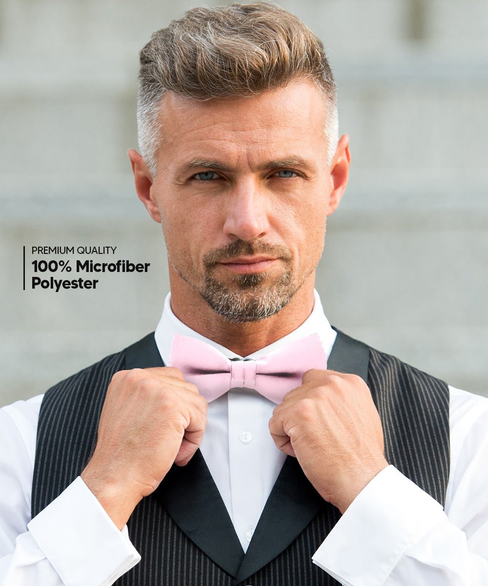 Solid Bow Tie in a Box (Multipacks) by Vittorio Farina - Sky Blue/Pink/Lavender/Maize/Mint Green - Wholesale Bow Tie & Pocket Square by Dubal Brothers