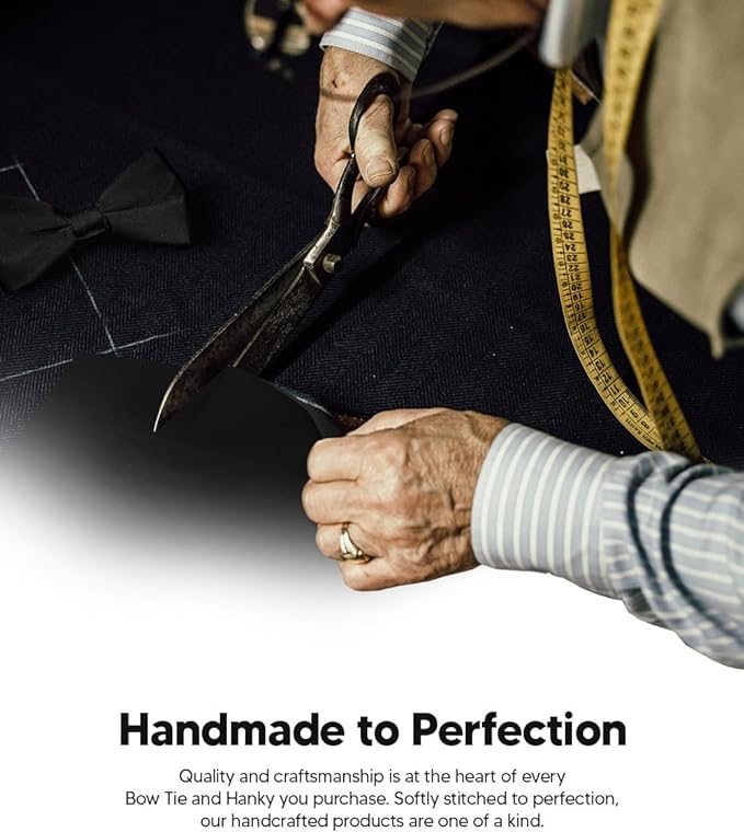 Solid Bow Tie & Pocket Square in a Box by Vittorio Farina (basic - bow - tie - hanky - black) for Independent Retail Stores by Dubal Brothers