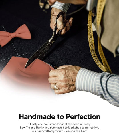 Solid Bow Tie & Pocket Square in a Box by Vittorio Farina (basic - bow - tie - hanky - blush) for Independent Retail Stores by Dubal Brothers