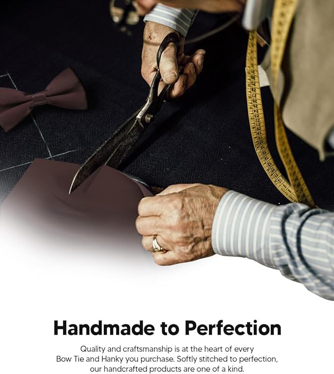 Solid Bow Tie & Pocket Square in a Box by Vittorio Farina (basic - bow - tie - hanky - brown) for Independent Retail Stores by Dubal Brothers