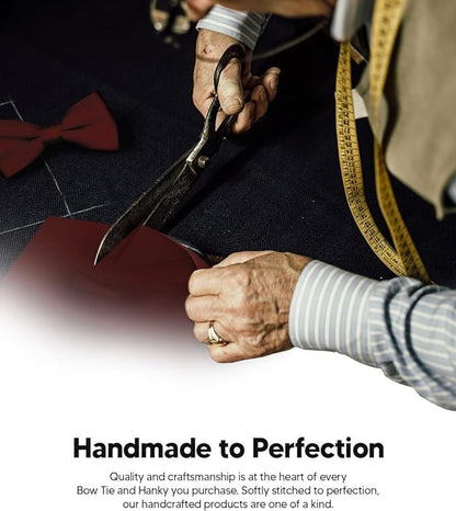 Solid Bow Tie & Pocket Square in a Box by Vittorio Farina (basic - bow - tie - hanky - burgundy) for Independent Retail Stores by Dubal Brothers