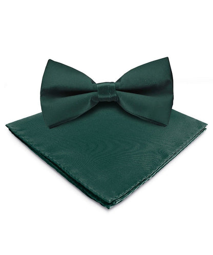 Solid Bow Tie & Pocket Square in a Box by Vittorio Farina (basic - bow - tie - hanky - hunter) for Independent Retail Stores by Dubal Brothers