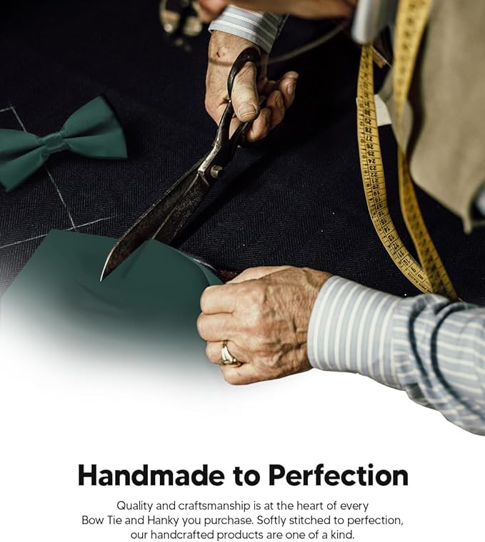 Solid Bow Tie & Pocket Square in a Box by Vittorio Farina (basic - bow - tie - hanky - hunter) for Independent Retail Stores by Dubal Brothers