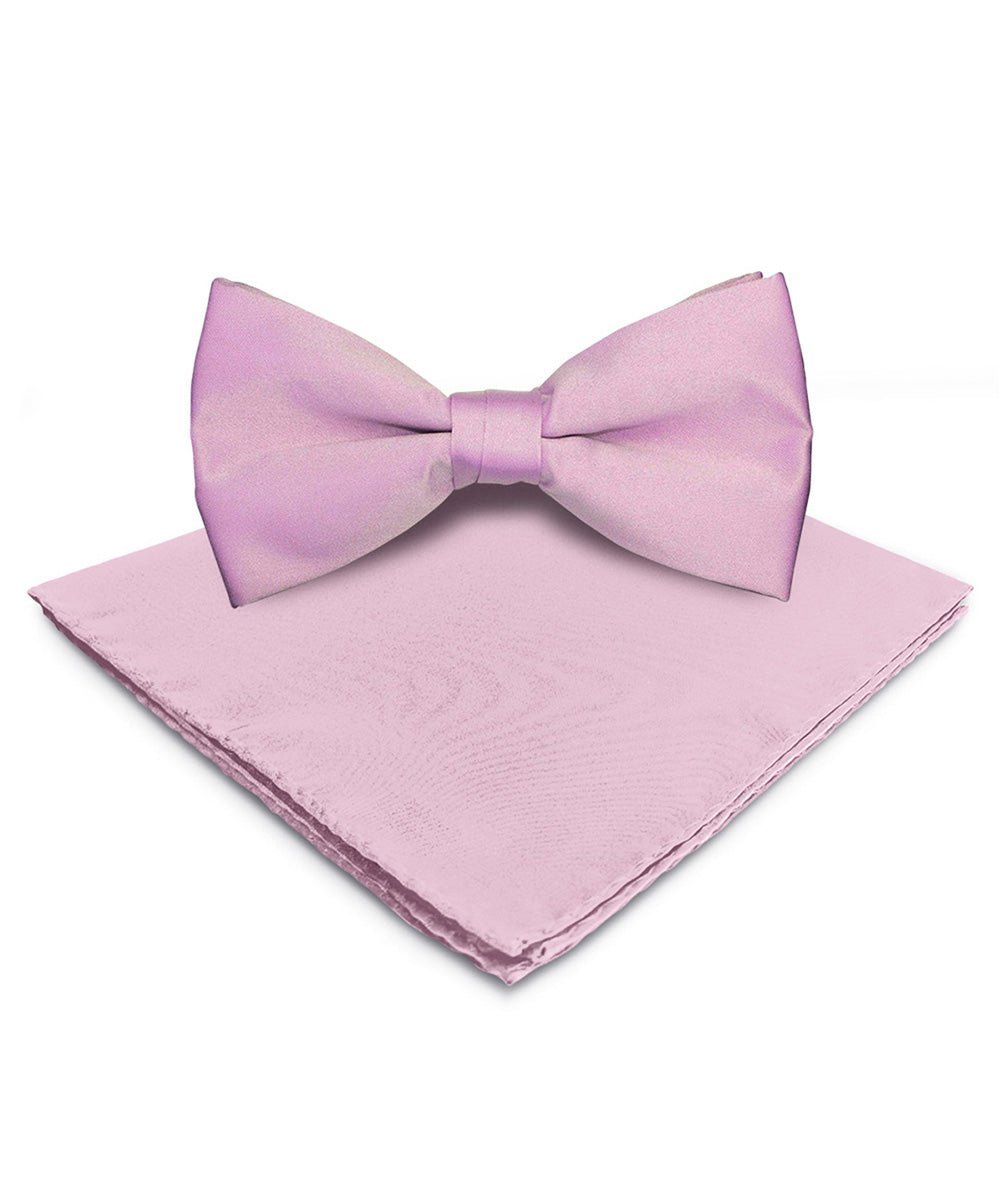 Solid Bow Tie & Pocket Square in a Box by Vittorio Farina (basic - bow - tie - hanky - lavender) for Independent Retail Stores by Dubal Brothers