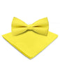 Solid Bow Tie & Pocket Square in a Box by Vittorio Farina (basic - bow - tie - hanky - lemon) for Independent Retail Stores by Dubal Brothers