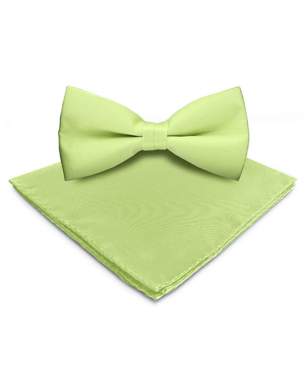 Solid Bow Tie & Pocket Square in a Box by Vittorio Farina (basic - bow - tie - hanky - mint) for Independent Retail Stores by Dubal Brothers