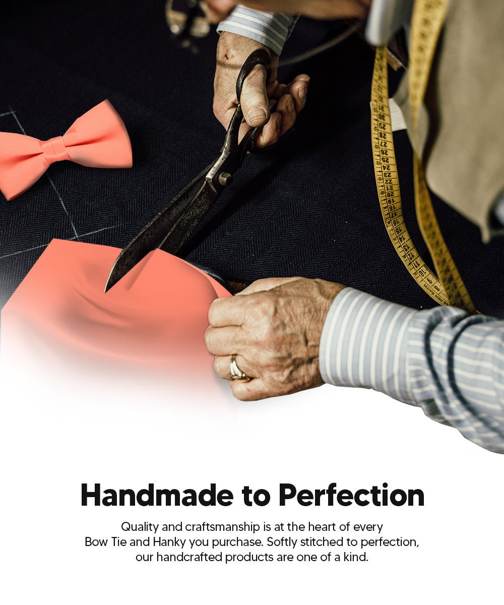 Solid Bow Tie & Pocket Square in a Box by Vittorio Farina (basic - bow - tie - hanky - rose - gold) for Independent Retail Stores by Dubal Brothers