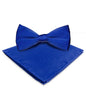 Solid Bow Tie & Pocket Square in a Box by Vittorio Farina (basic - bow - tie - hanky - royal) for Independent Retail Stores by Dubal Brothers
