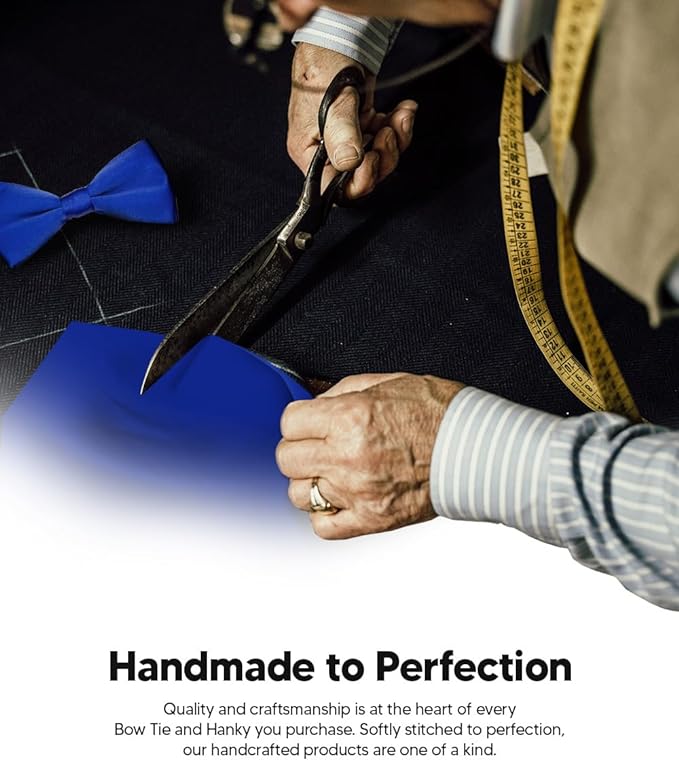 Solid Bow Tie & Pocket Square in a Box by Vittorio Farina (basic - bow - tie - hanky - royal) for Independent Retail Stores by Dubal Brothers