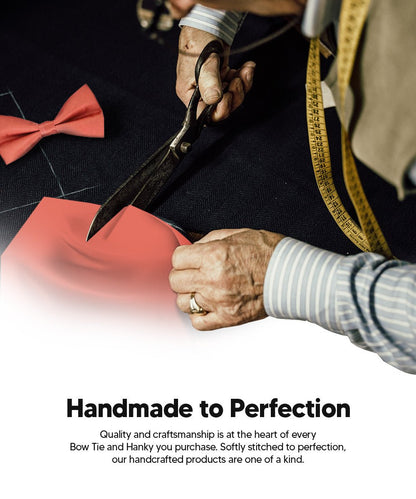 Solid Bow Tie & Pocket Square in a Box by Vittorio Farina (basic - bow - tie - hanky - rust) for Independent Retail Stores by Dubal Brothers