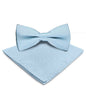 Solid Bow Tie & Pocket Square in a Box by Vittorio Farina (basic - bow - tie - hanky - sky) for Independent Retail Stores by Dubal Brothers