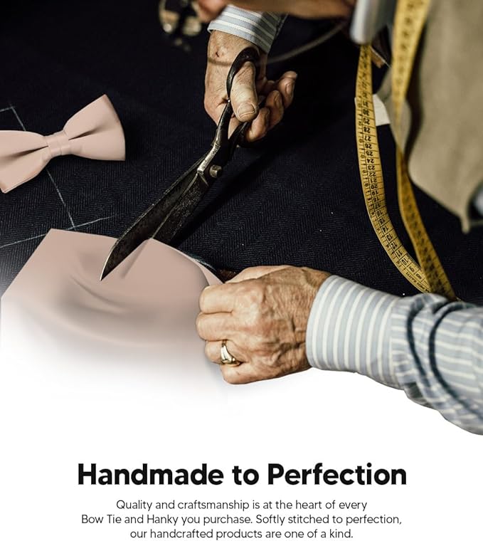 Solid Bow Tie & Pocket Square in a Box by Vittorio Farina (basic - bow - tie - hanky - taupe) for Independent Retail Stores by Dubal Brothers