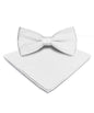 Solid Bow Tie & Pocket Square in a Box by Vittorio Farina (basic - bow - tie - hanky - white) for Independent Retail Stores by Dubal Brothers