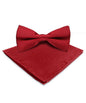 Solid Bow Tie & Pocket Square in a Box by Vittorio Farina (basic - bow - tie - hanky - wine) for Independent Retail Stores by Dubal Brothers