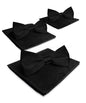 Solid Bow Tie & Pocket Square in a Box (Multipacks) by Vittorio Farina - Black - Wholesale Bow Tie & Pocket Square by Dubal Brothers