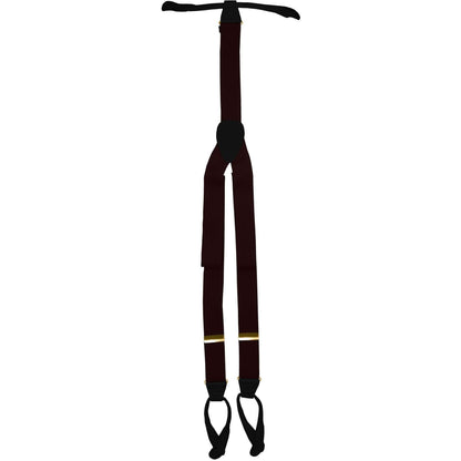 Solid Button End Suspenders with Gold or Silver Hardware in a Box by Vittorio Farina (SUSP_BE_GOLD_BURGUNDY) for Independent Retail Stores by Dubal Brothers