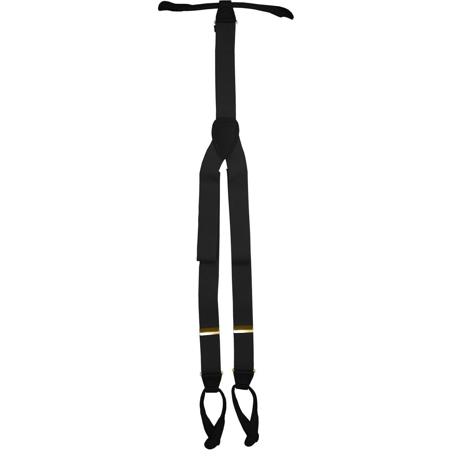 Solid Button End Suspenders with Gold or Silver Hardware in a Box by Vittorio Farina (SUSP_BE_GOLD_CHARCOAL) for Independent Retail Stores by Dubal Brothers