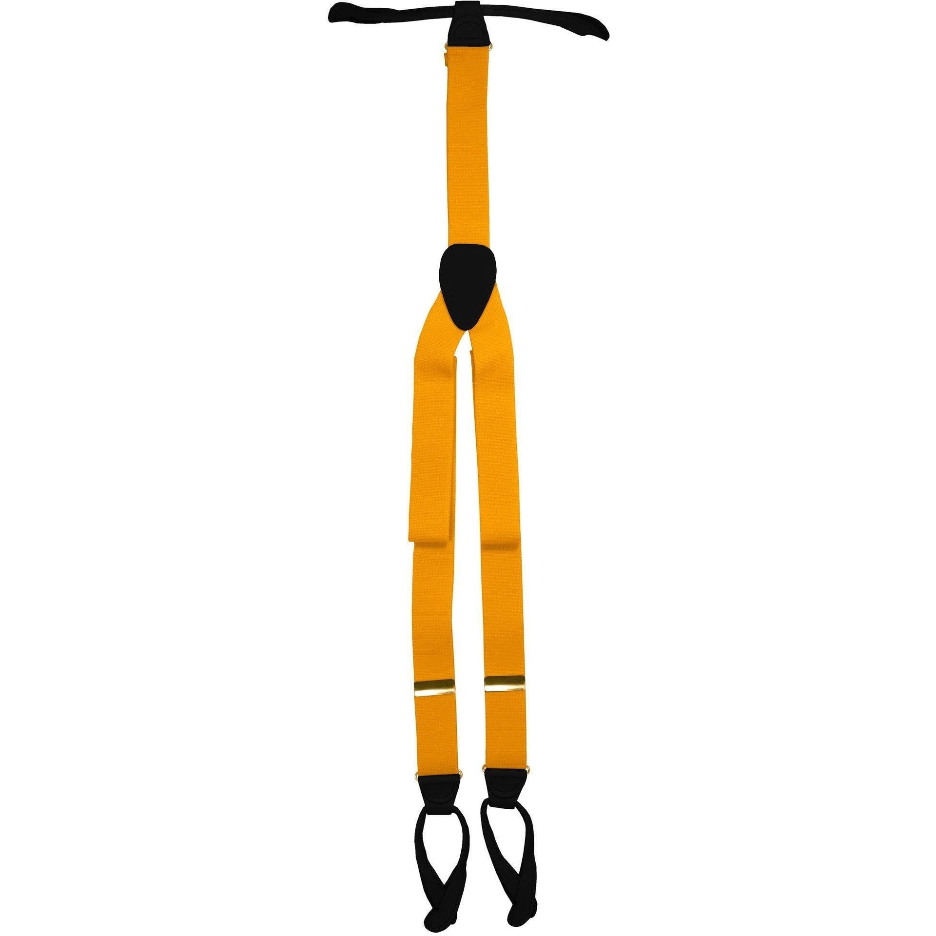 Solid Button End Suspenders with Gold or Silver Hardware in a Box by Vittorio Farina (SUSP_BE_GOLD_GOLD) for Independent Retail Stores by Dubal Brothers