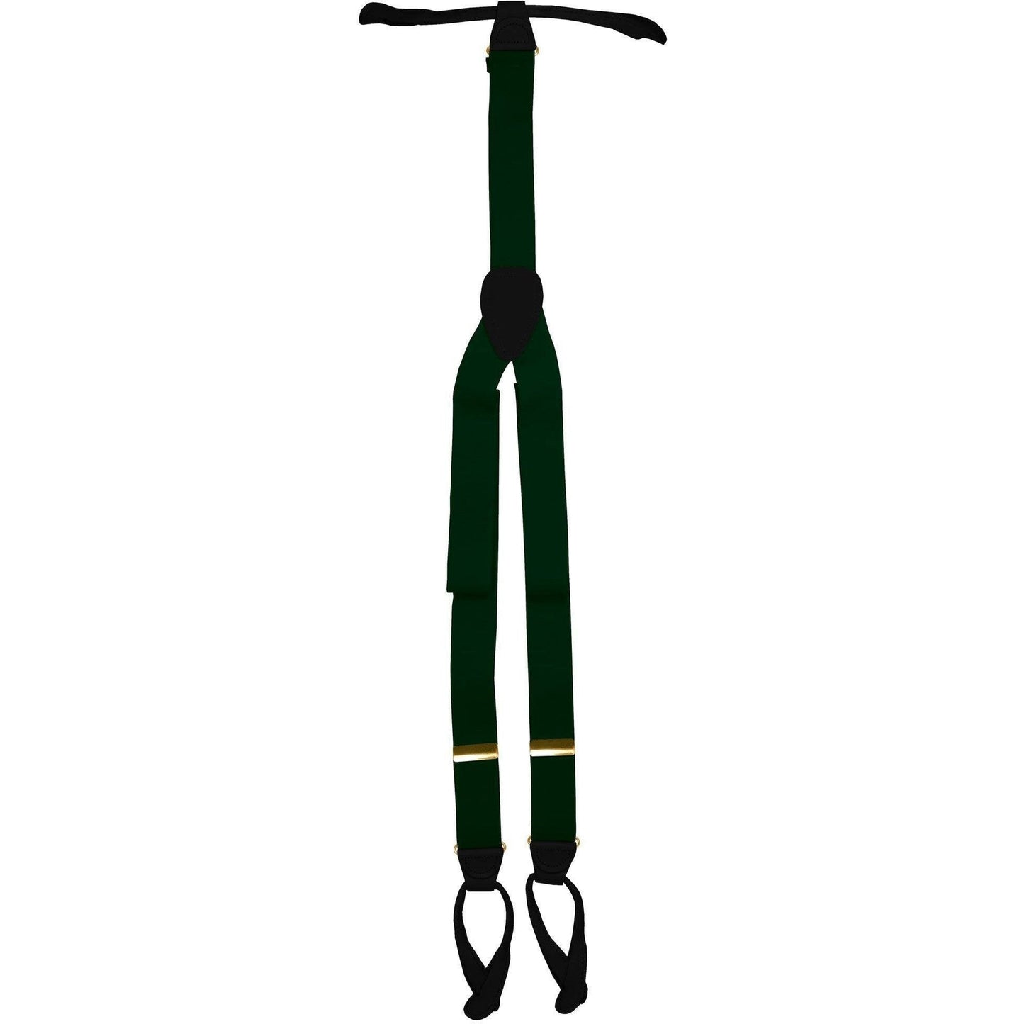 Solid Button End Suspenders with Gold or Silver Hardware in a Box by Vittorio Farina (SUSP_BE_GOLD_HUNTER) for Independent Retail Stores by Dubal Brothers