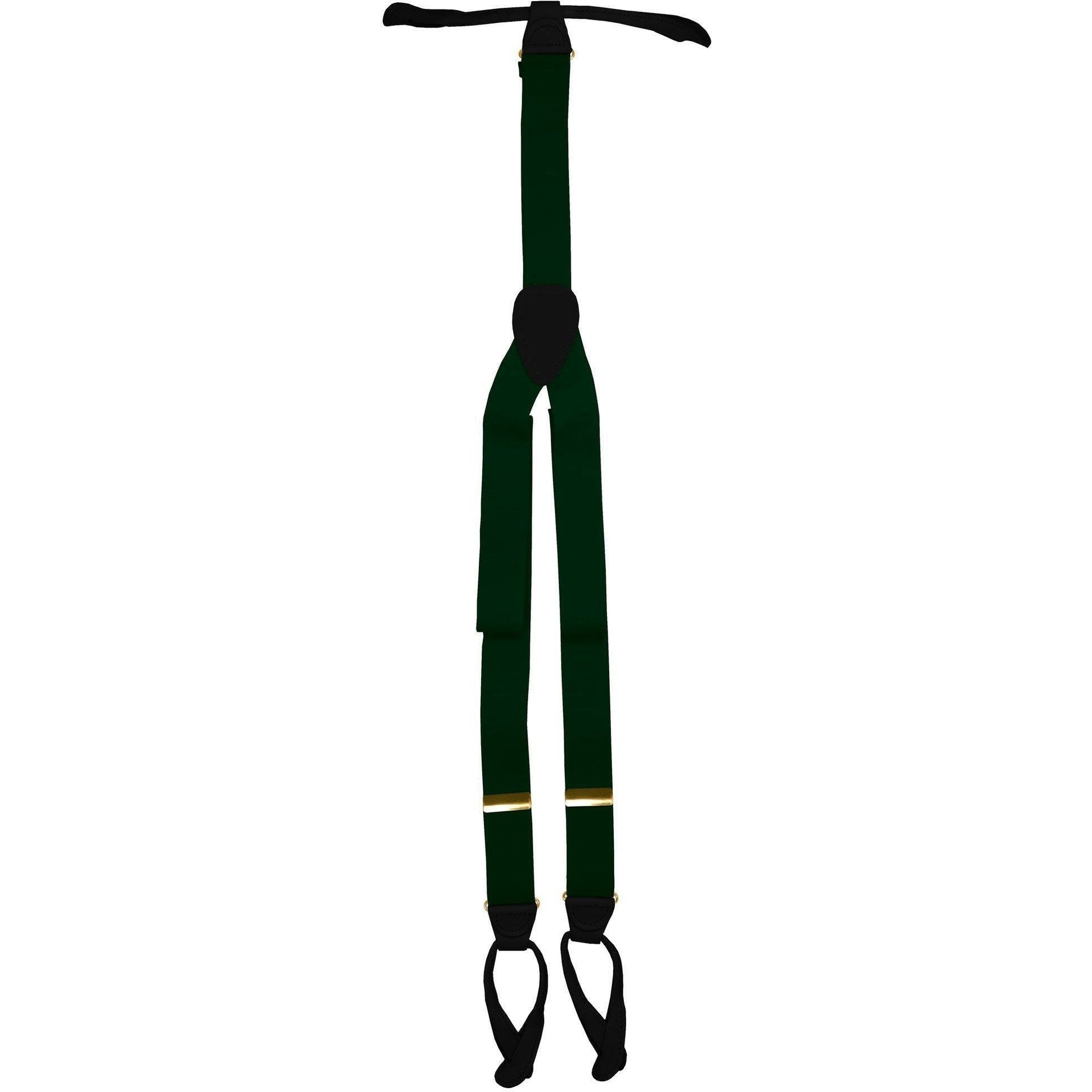 Solid Button End Suspenders with Gold or Silver Hardware in a Box by Vittorio Farina (SUSP_BE_GOLD_HUNTER) for Independent Retail Stores by Dubal Brothers