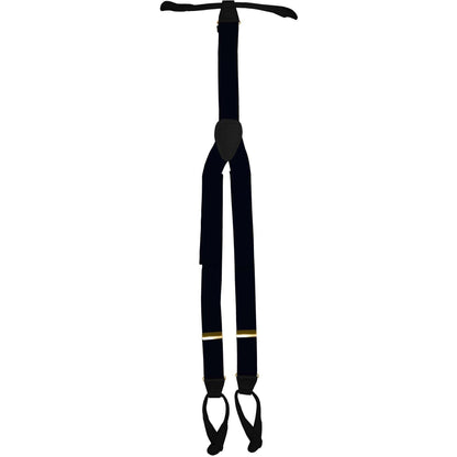 Solid Button End Suspenders with Gold or Silver Hardware in a Box by Vittorio Farina (SUSP_BE_GOLD_NAVY) for Independent Retail Stores by Dubal Brothers