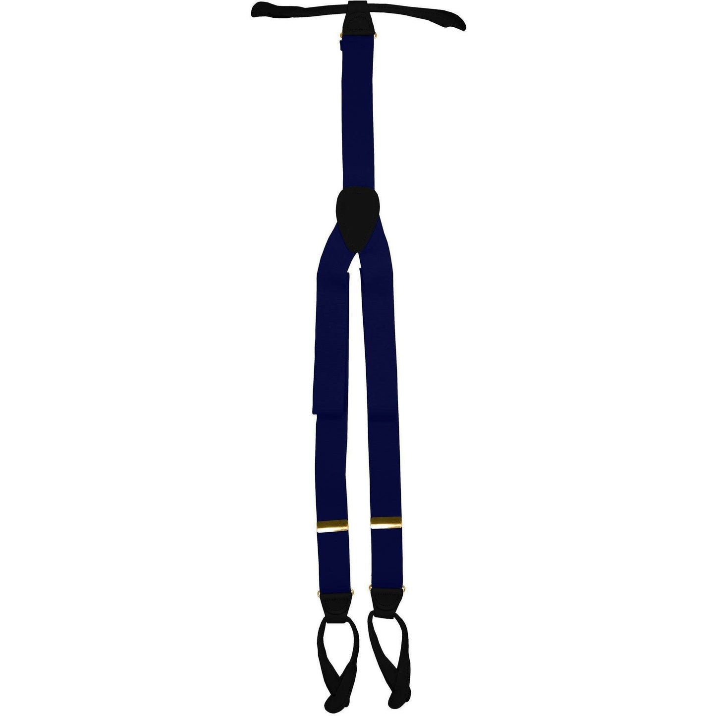 Solid Button End Suspenders with Gold or Silver Hardware in a Box by Vittorio Farina (SUSP_BE_GOLD_ROYAL) for Independent Retail Stores by Dubal Brothers