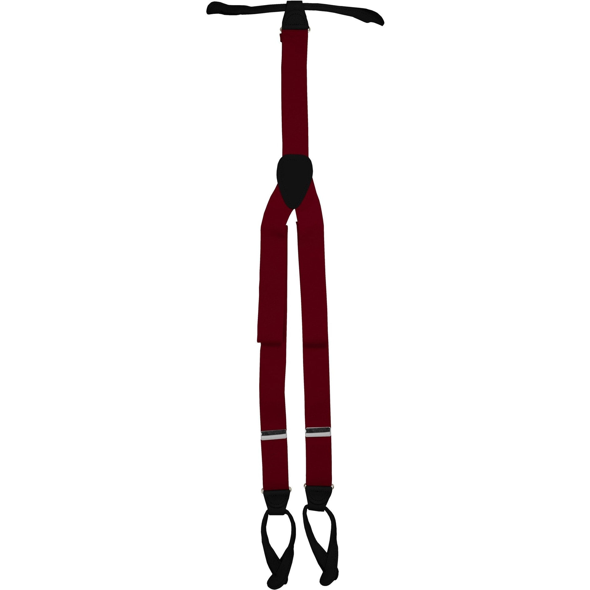 Solid Button End Suspenders with Gold or Silver Hardware in a Box by Vittorio Farina (SUSP_BE_GOLD_WINE) for Independent Retail Stores by Dubal Brothers