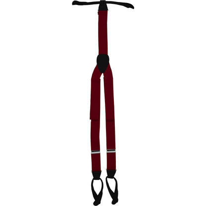 Solid Button End Suspenders with Gold or Silver Hardware in a Box by Vittorio Farina (SUSP_BE_GOLD_WINE) for Independent Retail Stores by Dubal Brothers