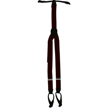 Solid Button End Suspenders with Gold or Silver Hardware in a Box by Vittorio Farina (SUSP_BE_SILVER_BURGUNDY) for Independent Retail Stores by Dubal Brothers