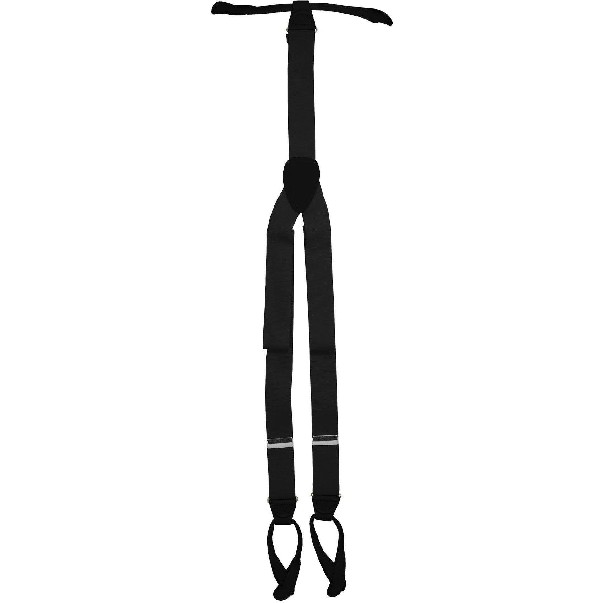 Solid Button End Suspenders with Gold or Silver Hardware in a Box by Vittorio Farina (SUSP_BE_SILVER_CHARCOAL) for Independent Retail Stores by Dubal Brothers