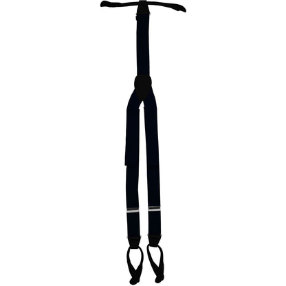 Solid Button End Suspenders with Gold or Silver Hardware in a Box by Vittorio Farina (SUSP_BE_SILVER_NAVY) for Independent Retail Stores by Dubal Brothers