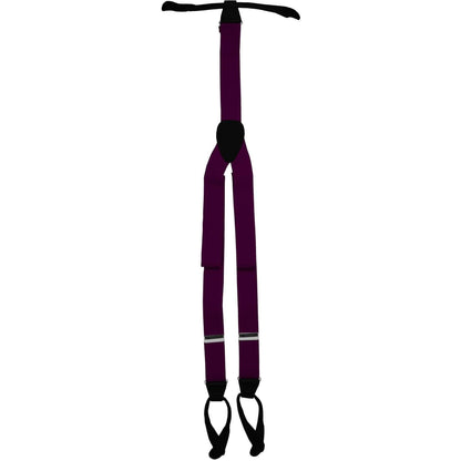 Solid Button End Suspenders with Gold or Silver Hardware in a Box by Vittorio Farina (SUSP_BE_SILVER_PURPLE) for Independent Retail Stores by Dubal Brothers