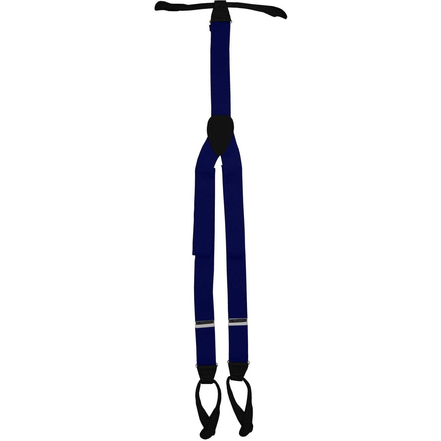 Solid Button End Suspenders with Gold or Silver Hardware in a Box by Vittorio Farina (SUSP_BE_SILVER_ROYAL) for Independent Retail Stores by Dubal Brothers