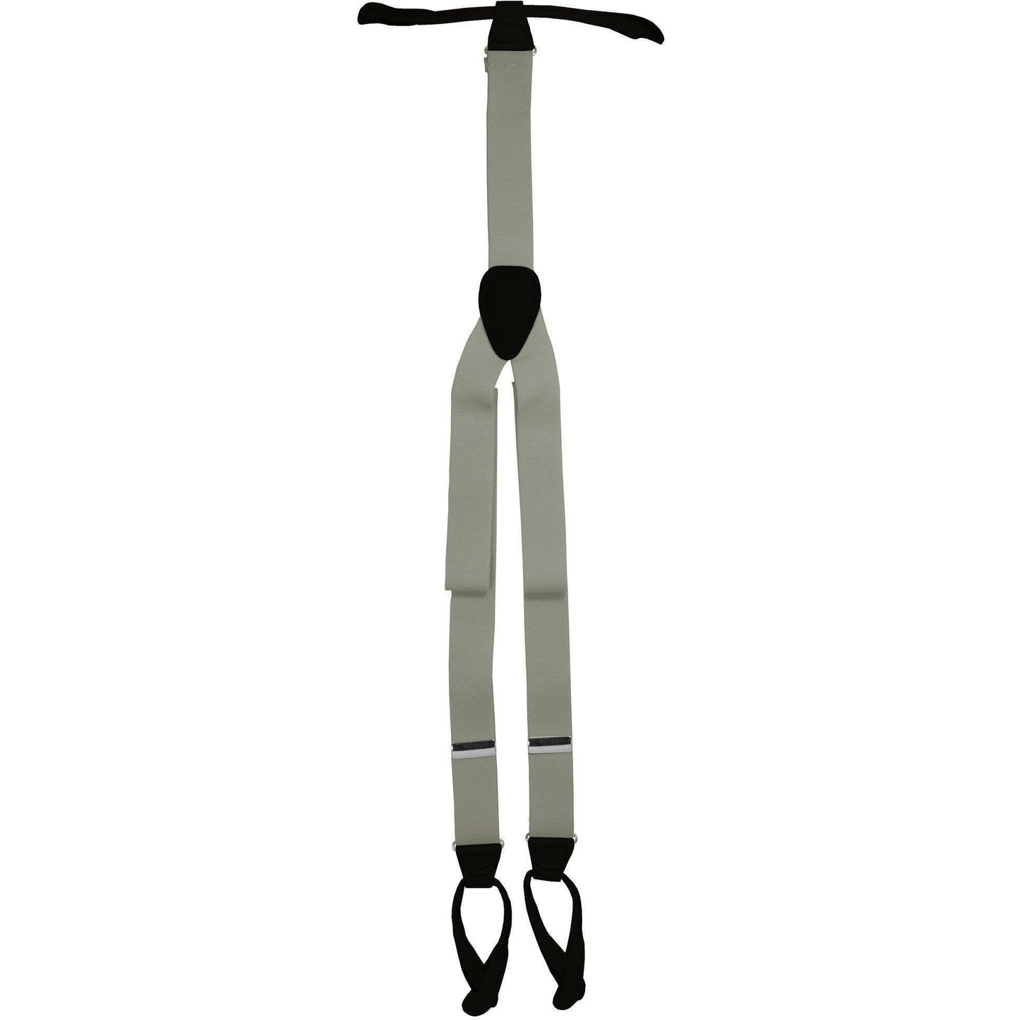 Solid Button End Suspenders with Gold or Silver Hardware in a Box by Vittorio Farina (SUSP_BE_SILVER_SILVER) for Independent Retail Stores by Dubal Brothers