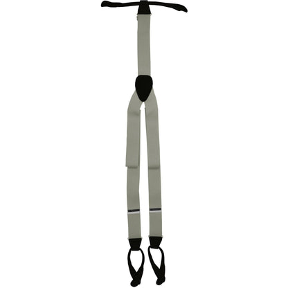 Solid Button End Suspenders with Gold or Silver Hardware in a Box by Vittorio Farina (SUSP_BE_SILVER_SILVER) for Independent Retail Stores by Dubal Brothers