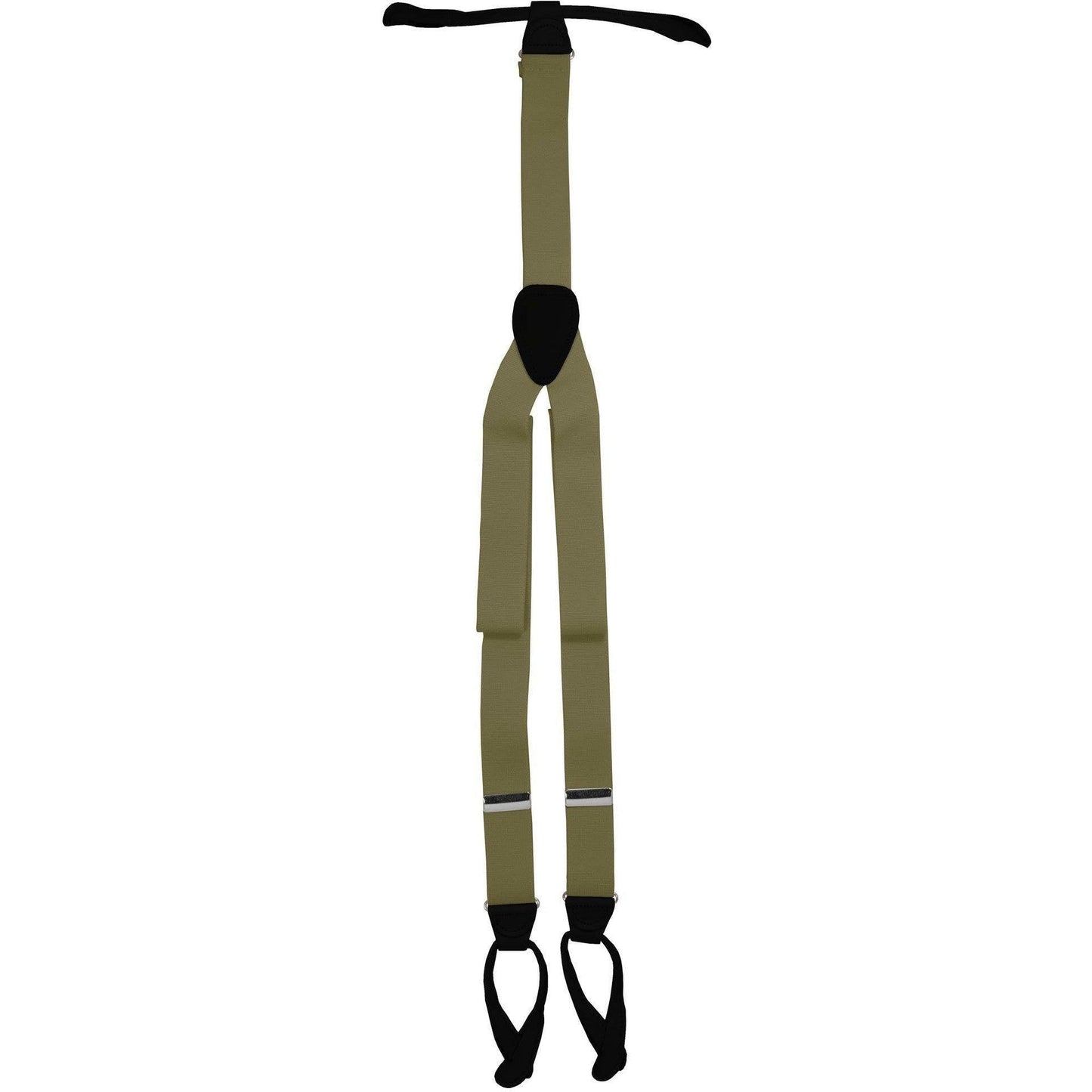 Solid Button End Suspenders with Gold or Silver Hardware in a Box by Vittorio Farina (SUSP_BE_SILVER_TAUPE) for Independent Retail Stores by Dubal Brothers